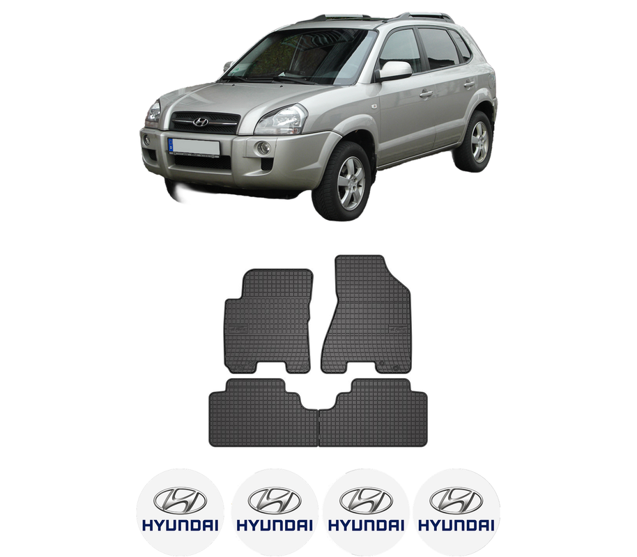 Set covorase presuri HYUNDAI TUCSON | JM din 2010-2016, auto, din cauciuc thermoplastic, 4 Stickere auto cu HYUNDAI