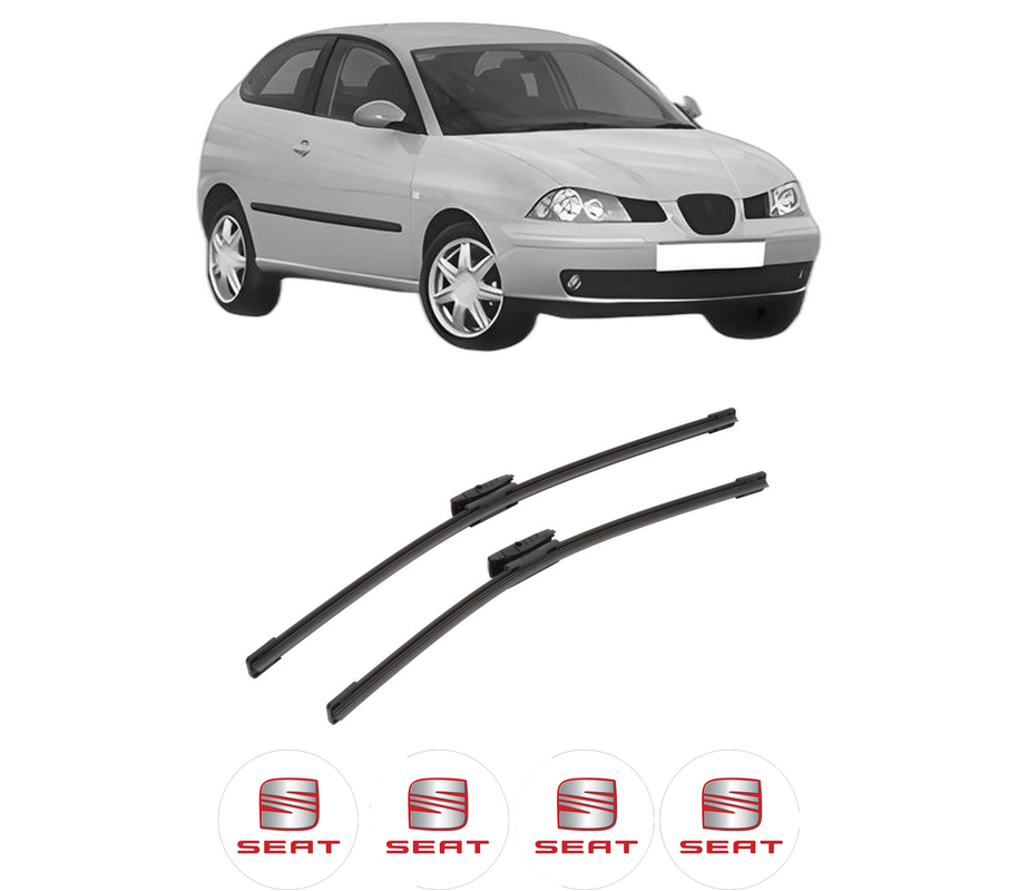Set stergatoare auto SEAT IBIZA III (6L1) din 2002-2009, pentru parbriz auto, 2 bucati, Bosch Aerotwin Multi, din cauciuc siliconat rezistent, 4 Stickere Auto SEAT