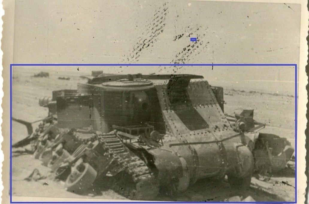 WW II Foto England Panzer zerstört in der Wüste 