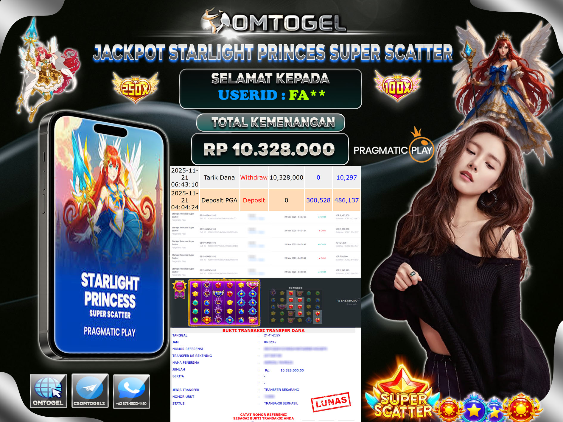 OMTOGEL JACKPOT PRAGMATIC PLAY STARLIGHT PRINCESS SUPER SCATTER  ,10 JUTA DI BAYAR LUNAS ,-