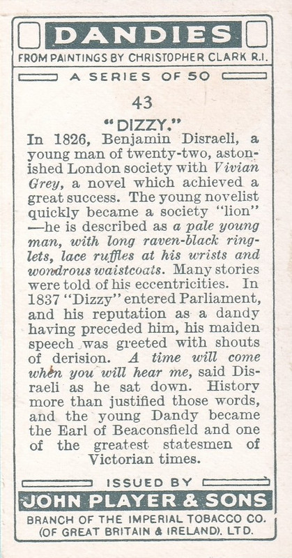 Dandies No 43 Disraeli No Background Back