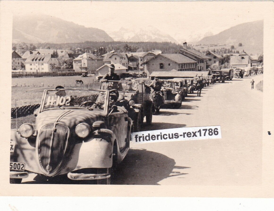 Foto Fiat Beute Kfz Auto Kolonne top Tarnanstrich camo Italien Ö