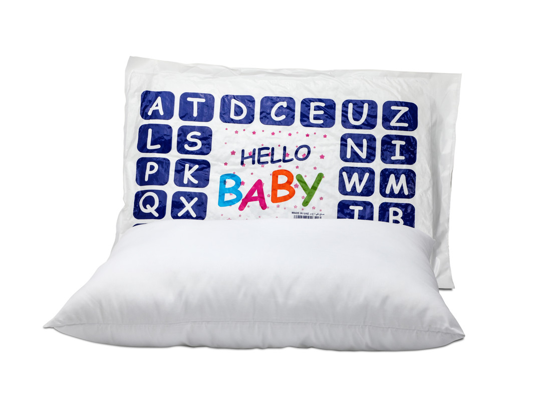 Baby Pillow For Sleeping, HELLO BABY, 40x60 cm Baby Pillows, Super Soft, Specially Designed For Kids, White