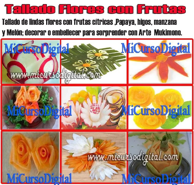 Curso tallado de frutas y verduras arte MuKimono gastronomia eventos decoración hogar Arte MuKimono