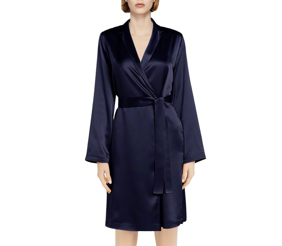 Satin Robes Bathrobe Gown Nightgown Sleepwear Lingerie Solid Robe Night Dresses - Picture 11 of 63
