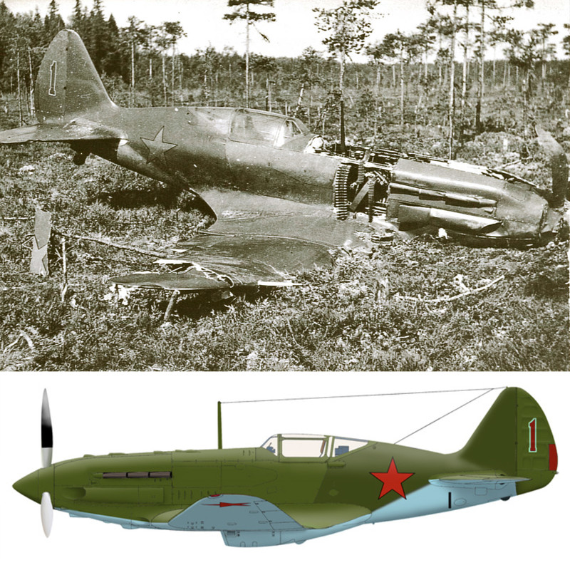 Mikoyan-Gurevich-MiG-3-5AP-VVS-KBF-Lt-NM-Estyen-force-landed-sn-2171-after-being-hit-by-flak-Utti-Fi