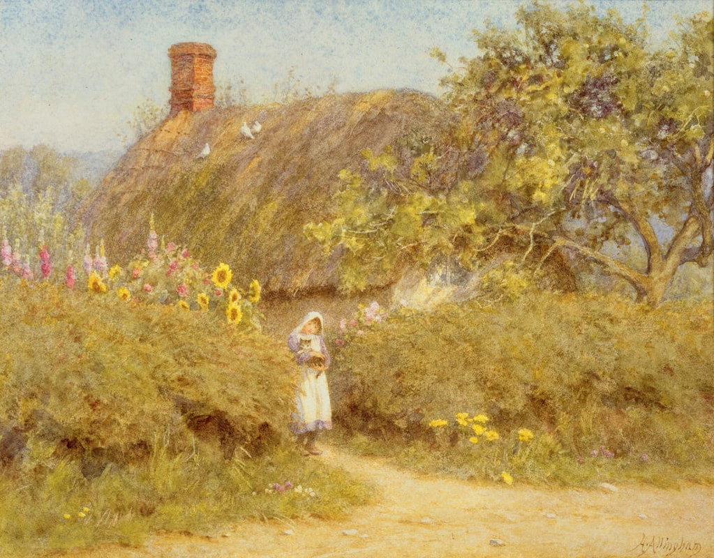 Helen-Allingham-A-Surrey-cottage-Meister-Drucke-77603