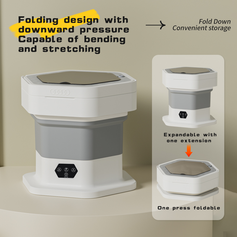 8L Mini Foldable Washing Machine Electric Small Washer for Underwear, Socks