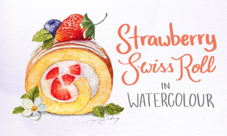 Strawberry Dessert Collection Paint with me PART 1 Strawberry Swiss Roll