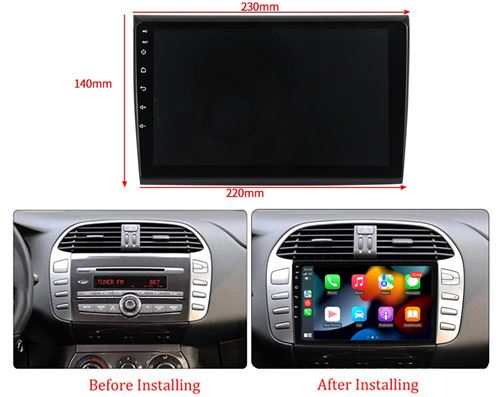 Autoradio Rover One Bluetooth Car Play Android Auto Navigation 4Go RAM 64Go ROM pour Fiat Bravo 198 
