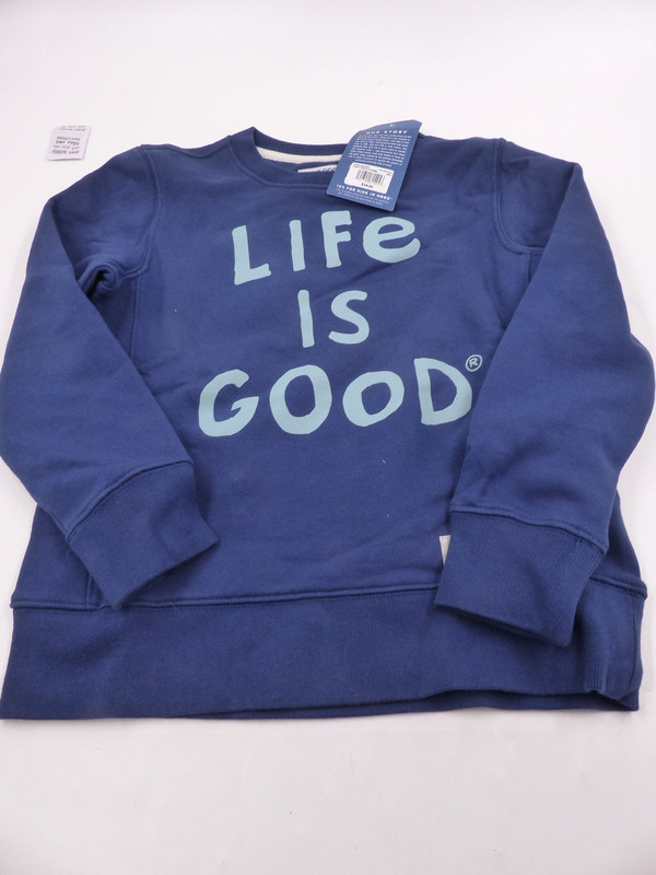 LIFE IS GOOD NAVY BLUE SWEATER BOYS YOUTH SMALL 66318DSTBLU