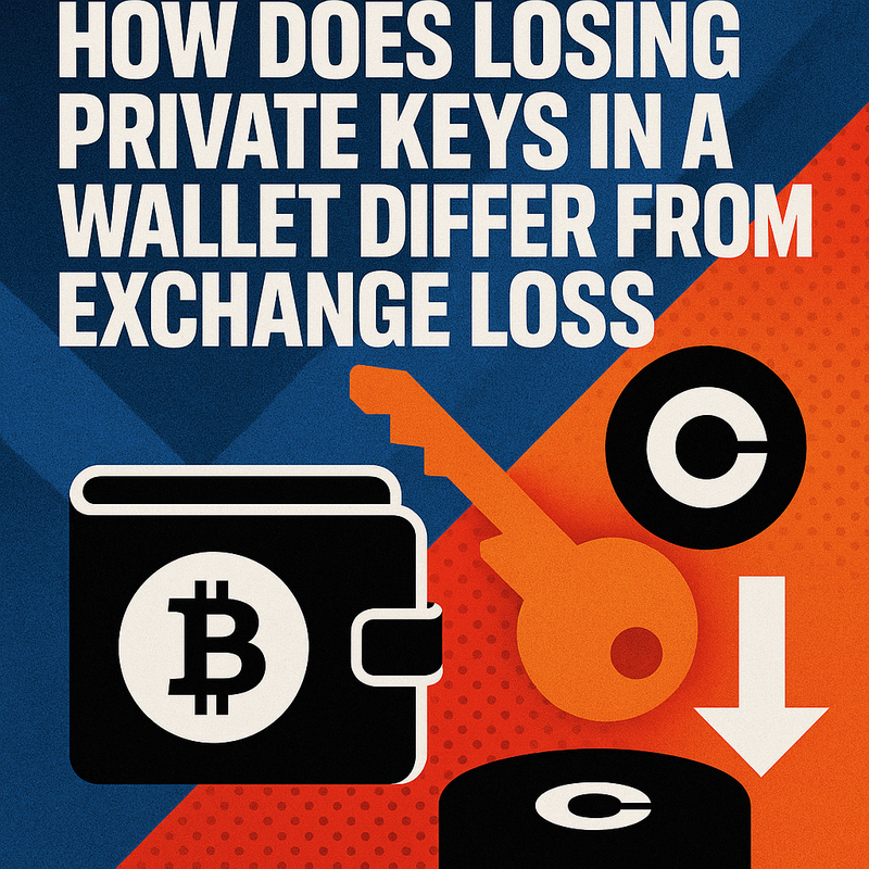 How does losing private keys in a wallet differ from exchange loss