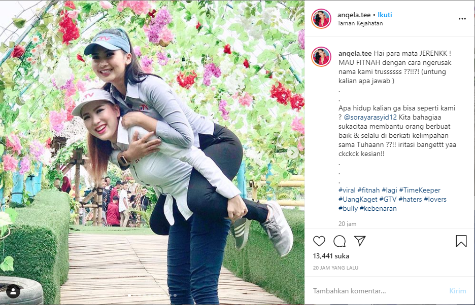 Angela Tee bela Soraya Rasyid