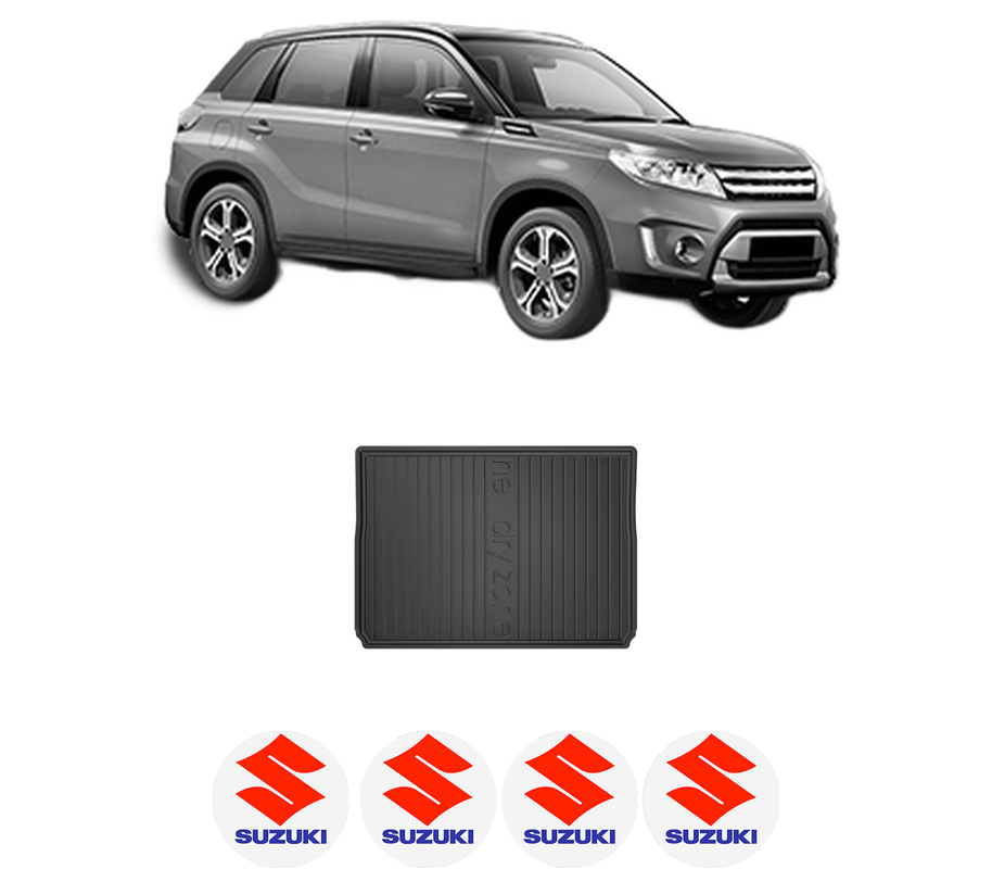Tavita Portbagaj SUZUKI VITARA (LY) din 2015-2022, Protectie Portbagaj Auto, 4x Stickere auto cu SUZUKI