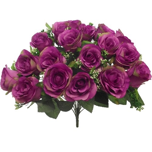 Large Beautiful Artificial Rosebud Bush With Gyp | 5 Colours | 18 Big ...