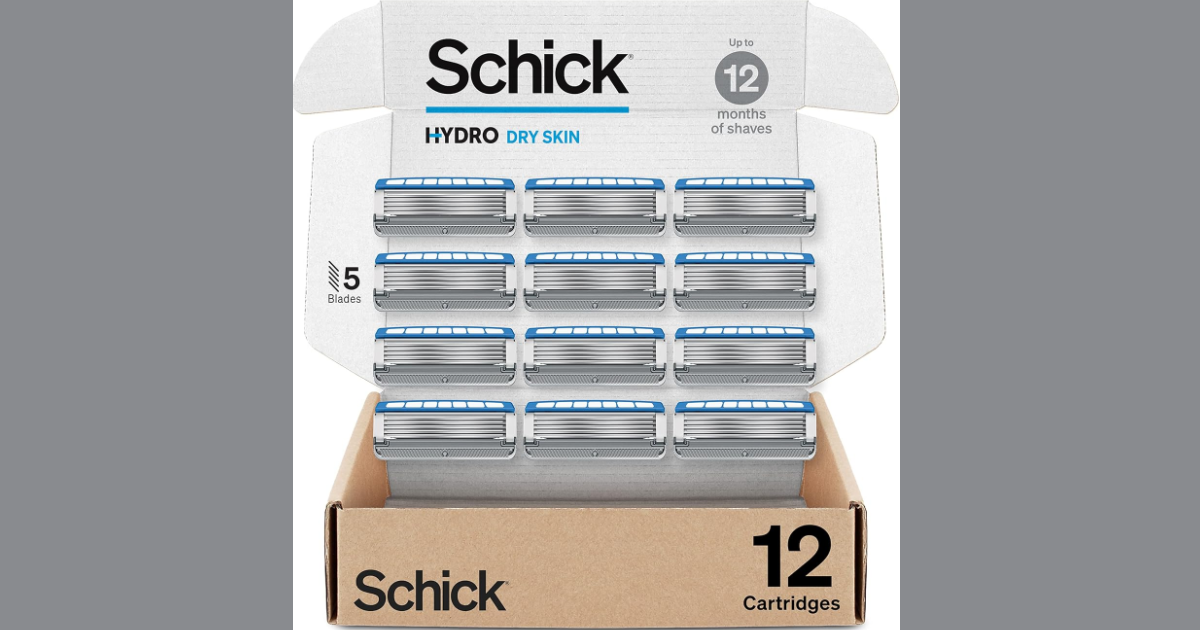 Schick Hydro Dry Skin Razor Refills: 12-Pack for Under !