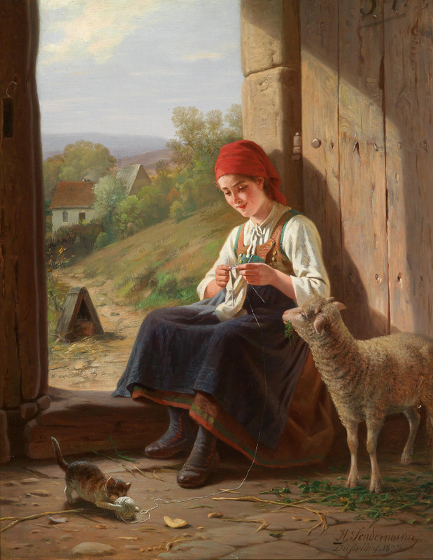 Hermann-Sondermann-Strickendes-M-dchen-1891