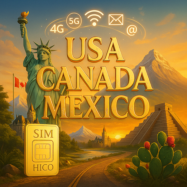 Sim 4G Mỹ Canada Mexico phủ sóng toàn diện từ Hico