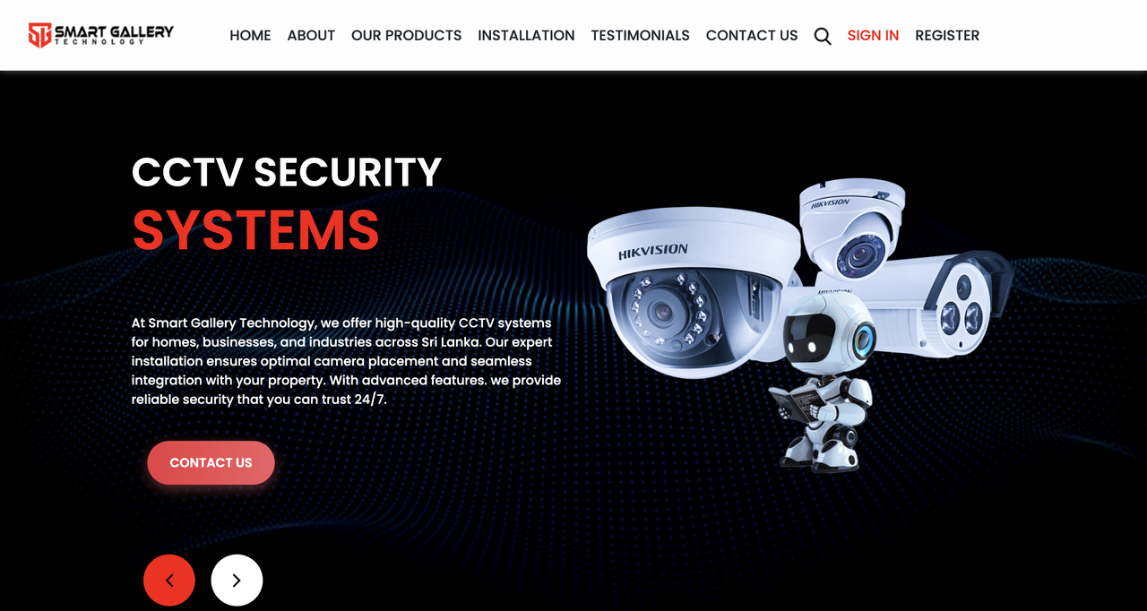 Smart Gallery Technology Website Preview