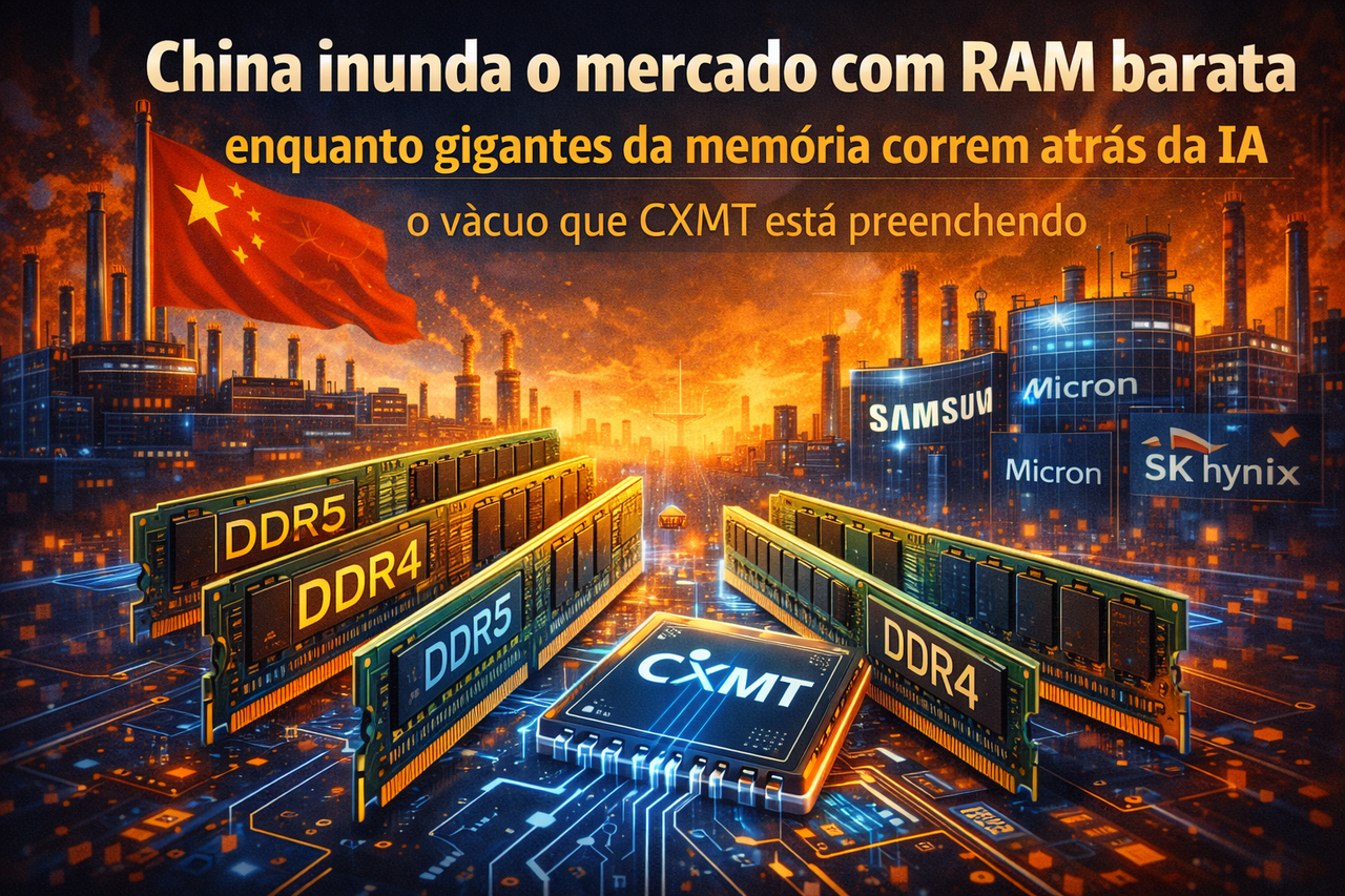 China inunda o mercado com RAM barata enquanto gigantes da memória correm atrás da IA — o vácuo que a CXMT está preenchendo