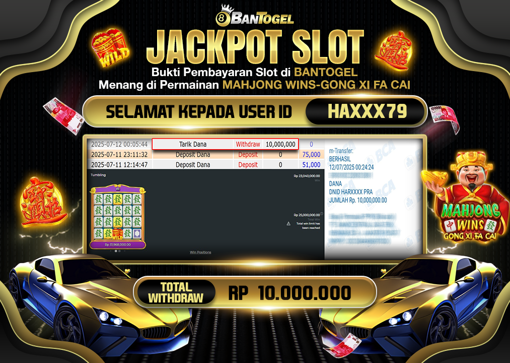 BUKTI JACKPOT LUNAS BANTOGEL
