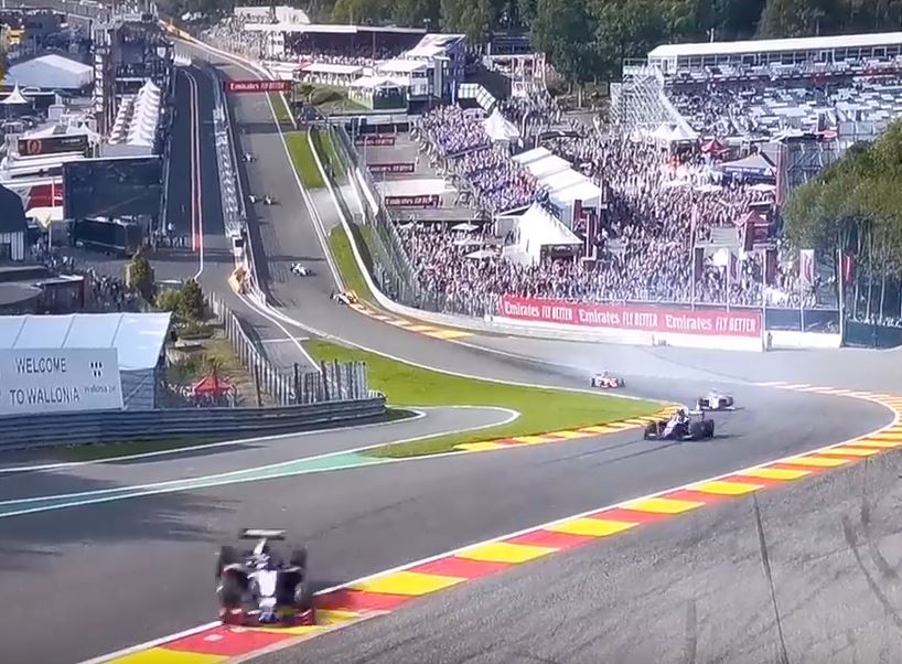 3, first car to lose control up hill no20 car (alesi)