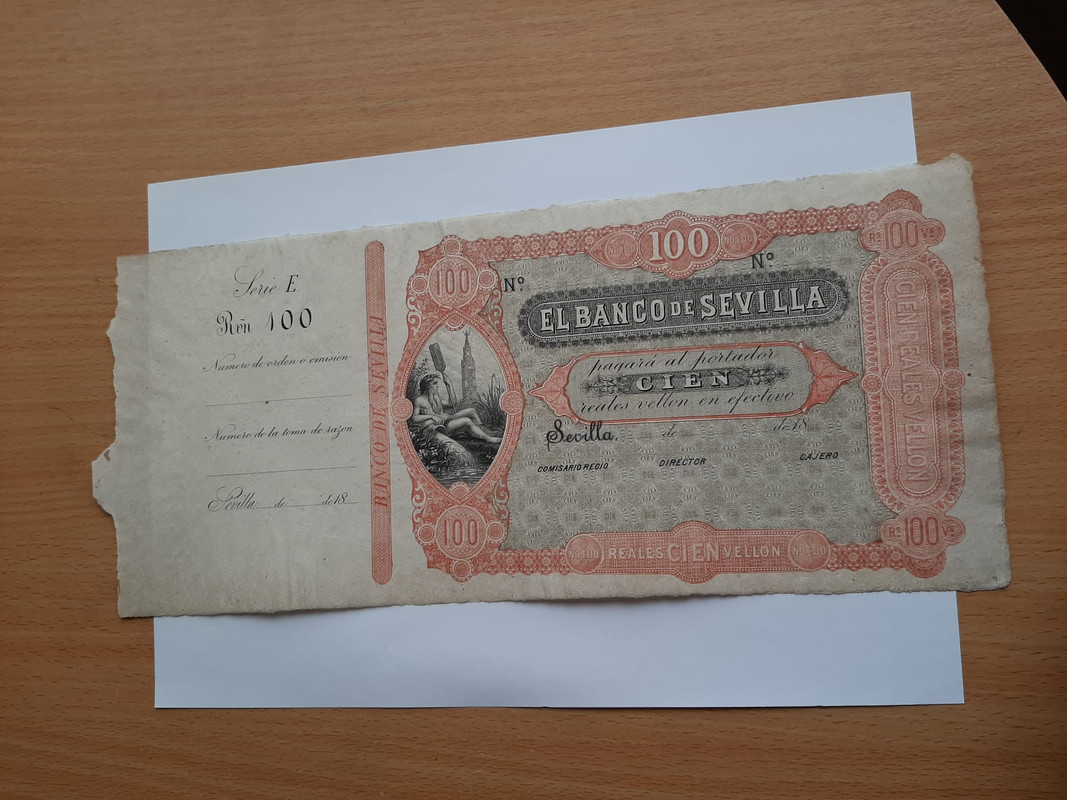 100 reales de vellón Banco de Sevilla 2ª emisión 28 de febrero 1857 6e5e12f0-595a-4d77-be3e-7e696df8872d