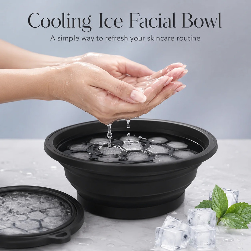 Silicone Foldable Cold Therapy Facial Ice Wash Bowl