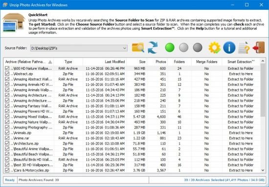 Unzip Photo Archives 2.1 Build 2003.19