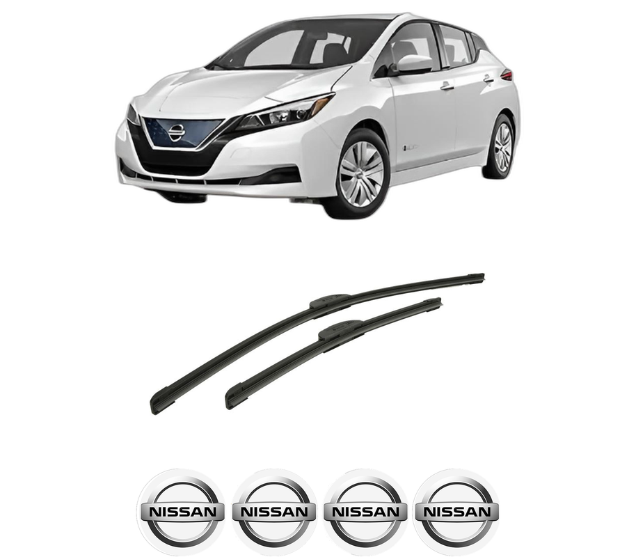 Set stergatoare auto NISSAN LEAF (ZE1) din 2017-2019, pentru parbriz auto, 2 bucati, Bosch Aerotwin Retrofit, din cauciuc siliconat rezistent, 4 Stickere Auto NISSAN