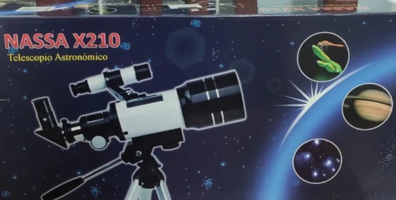 caja y embalaje del telescopio NASSA X210 210x cup�n peri�dico deportivo