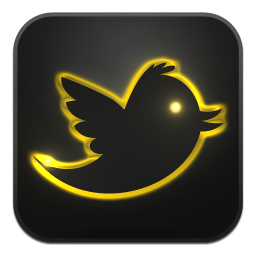 black and gold twitter icon