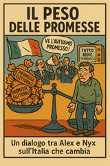 Renzo Luigi Scavo – Il peso delle promesse. Satira dialogica sulla politica italiana nell’era dell’informazione-spettacolo (2025)