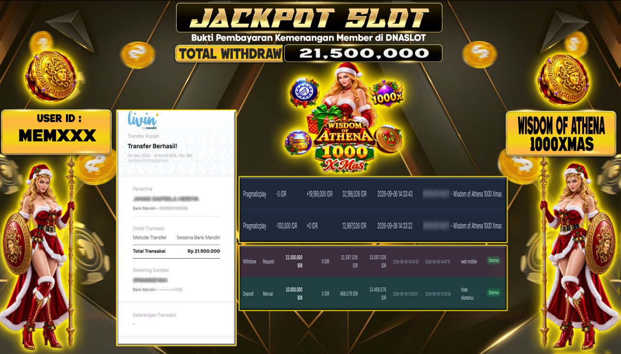 JACKPOT SLOT WISDOM OF ATHENA 1000 XMAS  06 SEPTEMBER 2026
