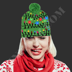Christmas&nbsp; Light Up LED Flashing Beanie Hat