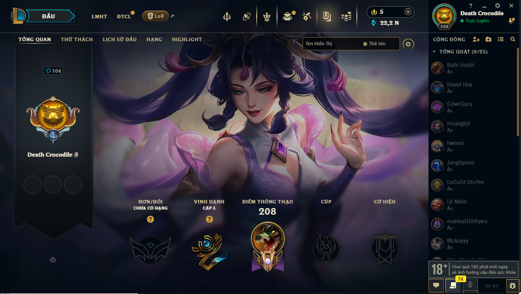 Acc LMHT # - Không Khung