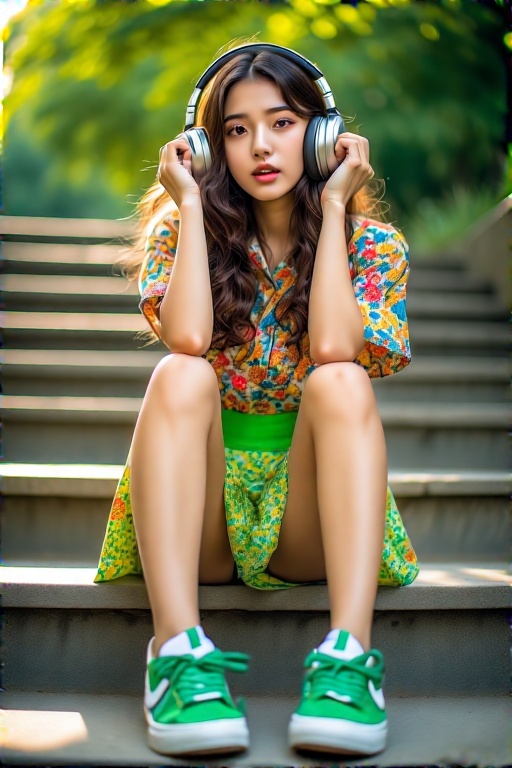 A-young-woman-sits-on-outdoor-9