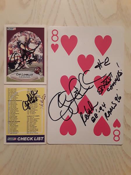 NFL Chip Lohmiller Autographed Cards 3/3