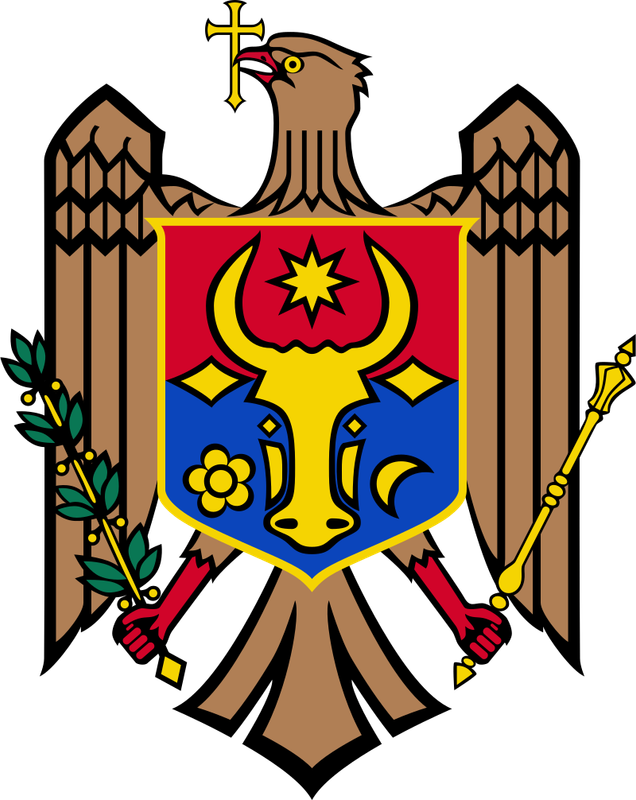 Serie de los Leu de Moldavia 2018 800px-Coat-of-arms-of-Moldova-svg
