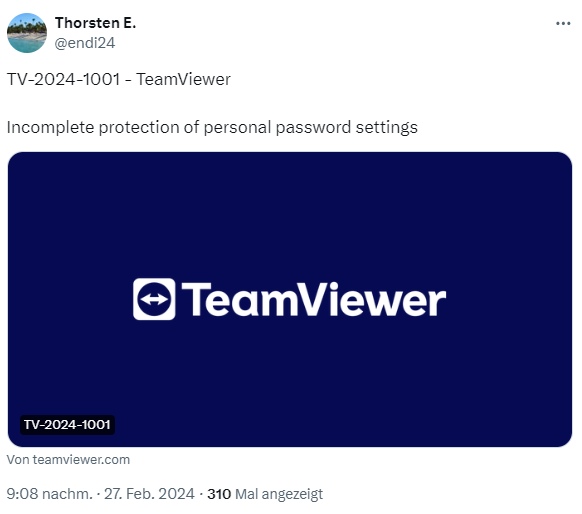 TeamViewer warning