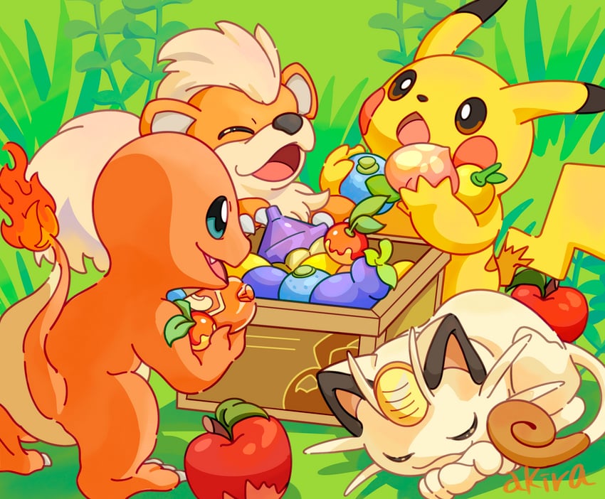 pikachu-charmander-meowth-and-growlithe-