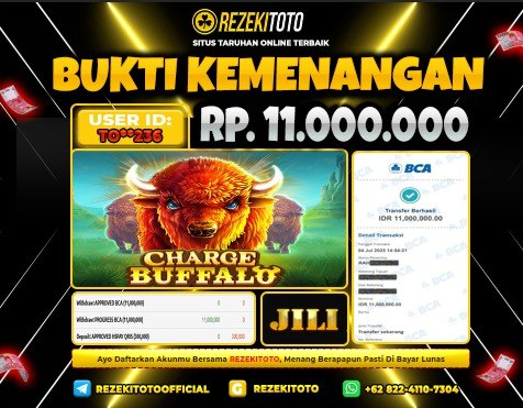 BUKTI KEMENANGAN 04 JULI 2025 CHARGE BUFFALO 11 JUTA 