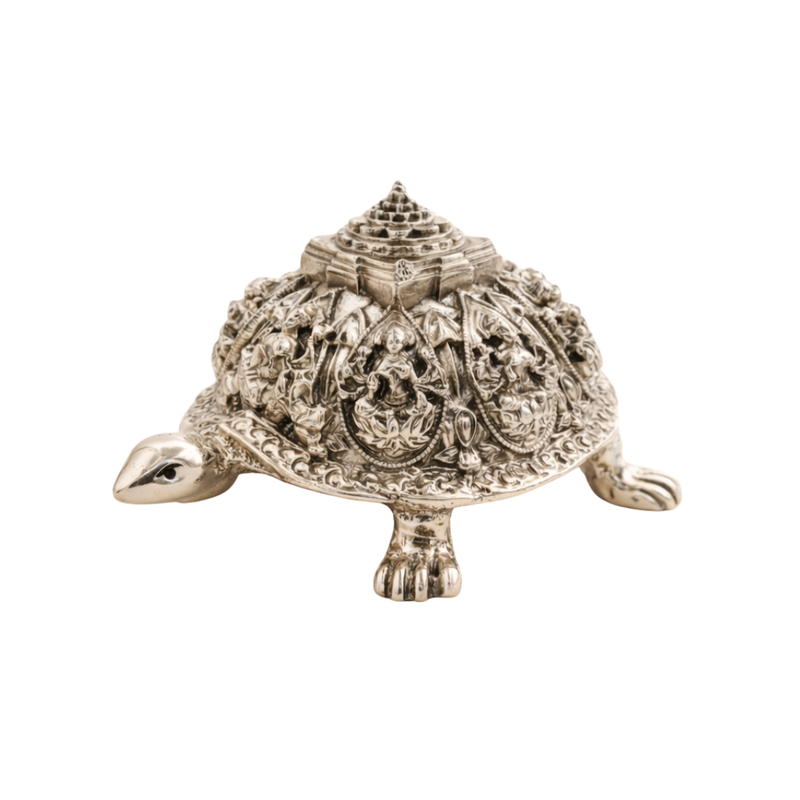 Ashtalakshmi Tortoise Shree Yantra Silver Plated