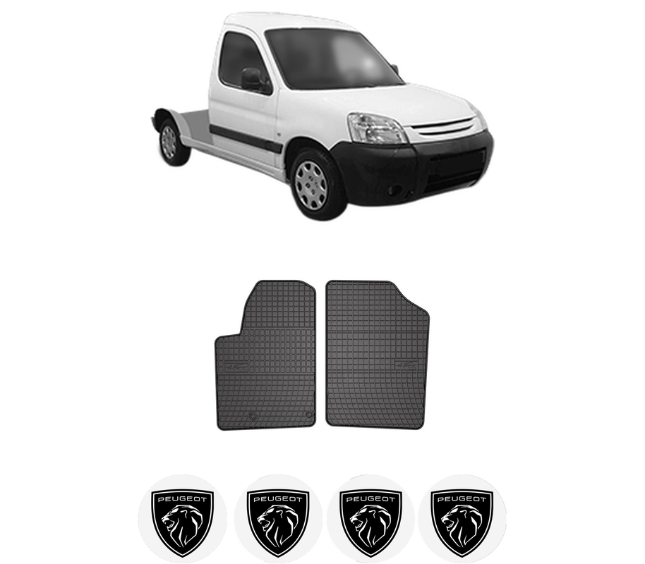 Set covorase presuri PEUGEOT PARTNER Platform/Chassis (5_, G_) din 1997-2008, auto, din cauciuc thermoplastic, 4 Stickere auto cu PEUGEOT