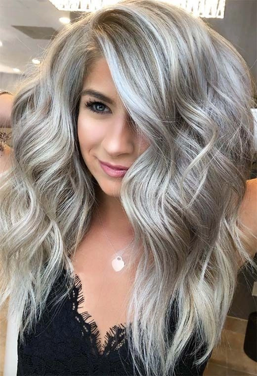 Silver highlights on ash blonde hair