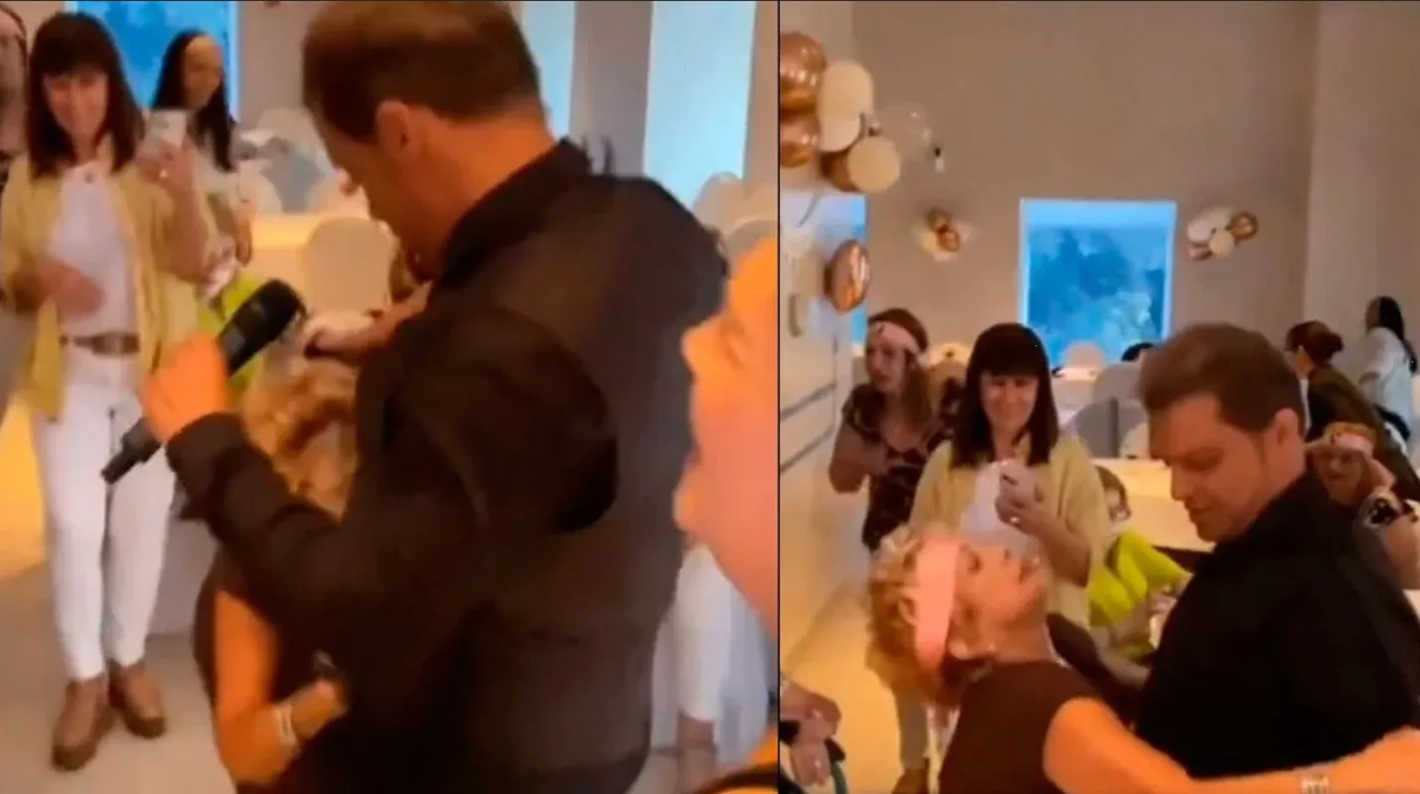 ¡Viral! Abuelita se emociona y manosea a imitador de Luis Miguel