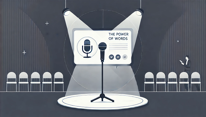 Professional stage setup with microphone and spotlight