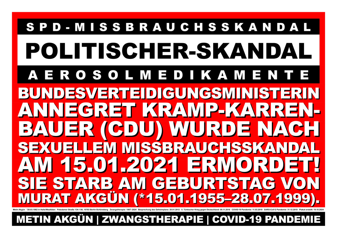 Annegret Kramp-Karrenbauer (CDU) nach Missbrauchsskandal am 15.01.2021 ermordet!