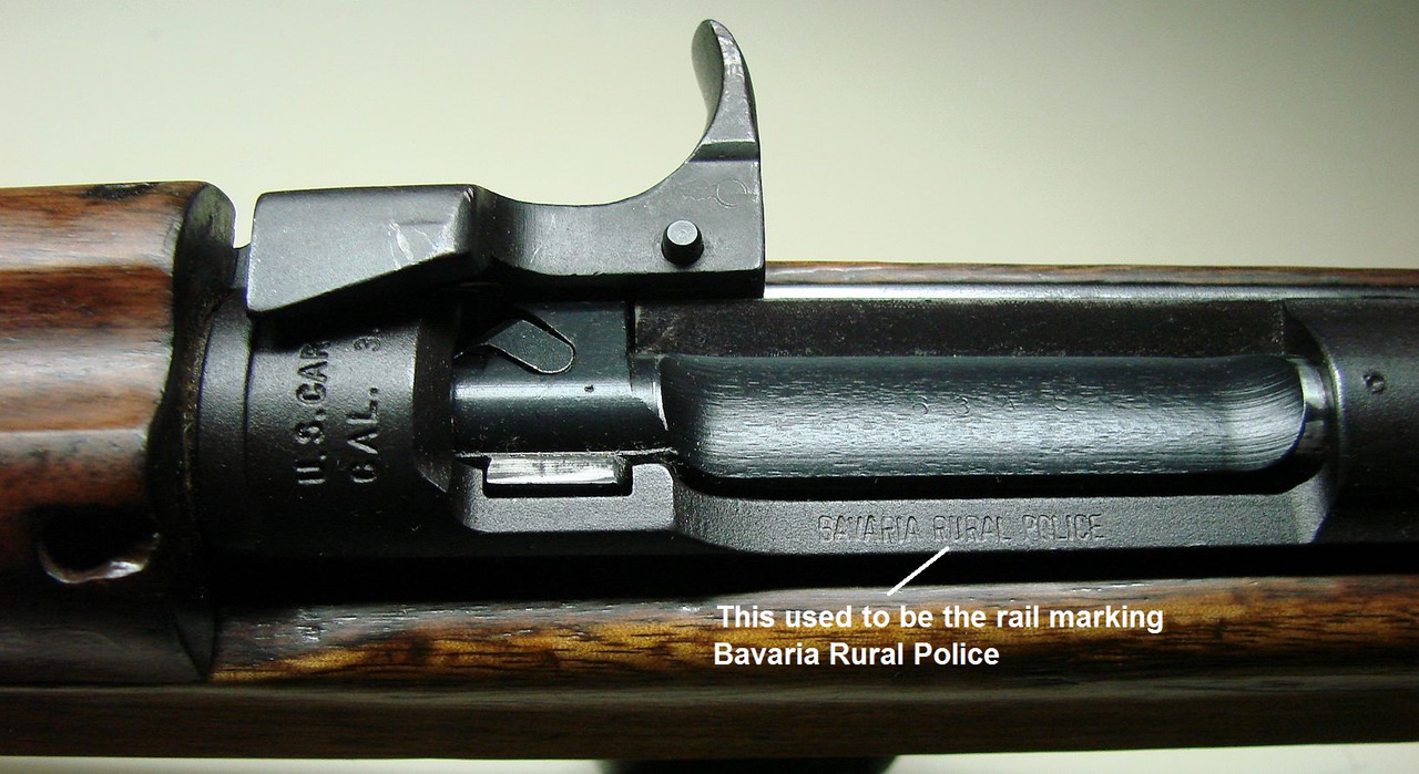 Bavaria Rural Police marking on the slide rail