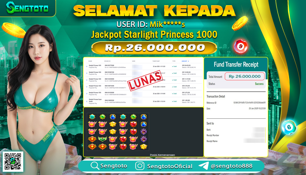BUKTI PEMBAYARAN SLOT STARLIGHT PRINCESS 1000